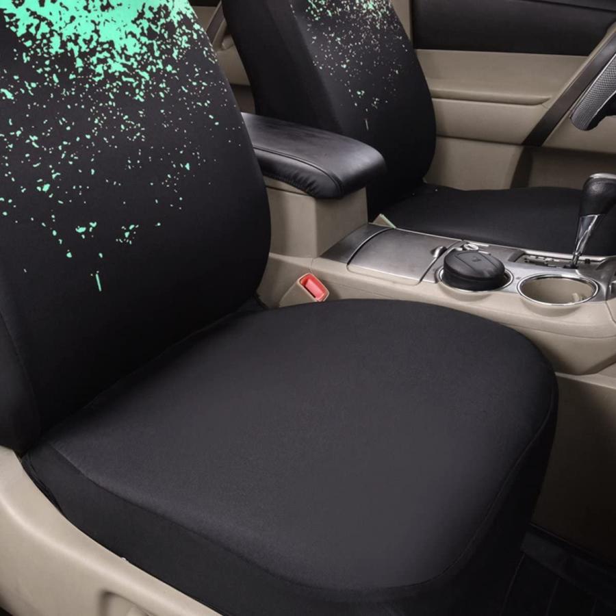 CAR PASS Sporty Two Tone Universal Fit Two Front Cool Car Seat Covers,