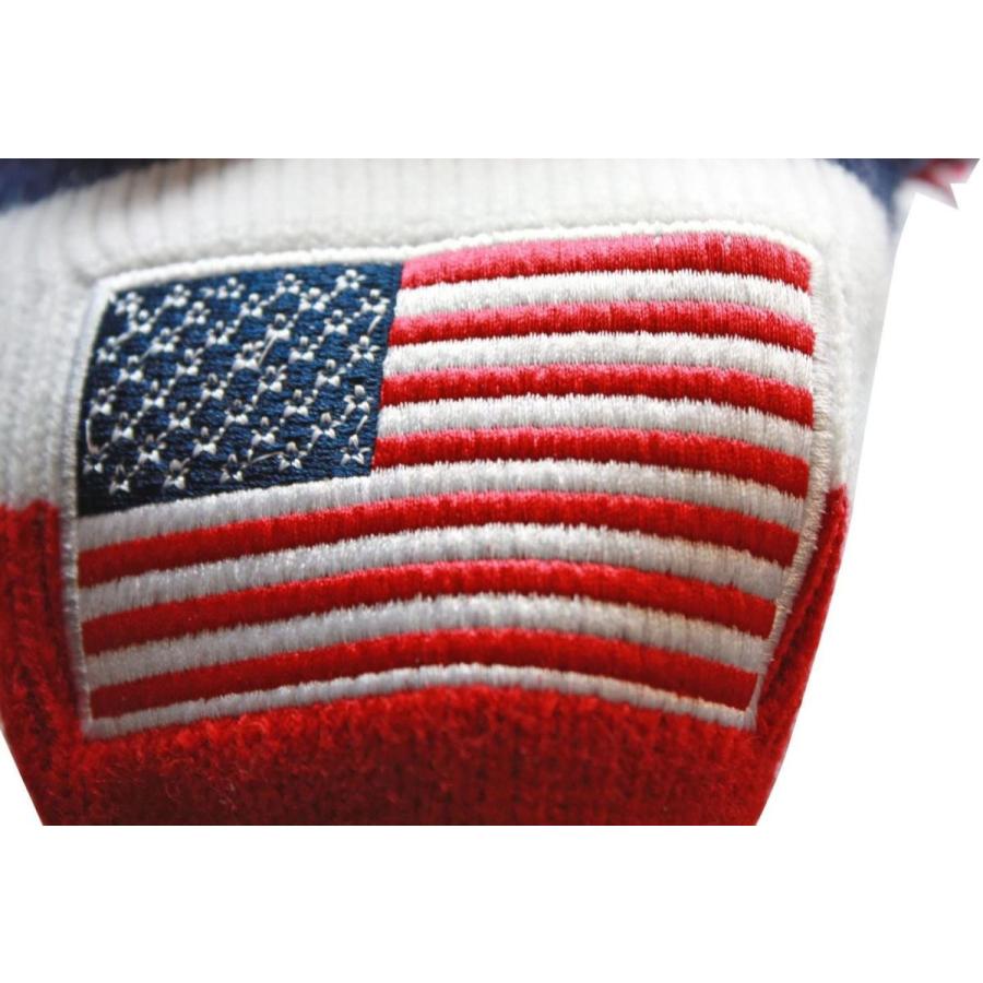 USA Majek Golf Driver #1 American Flag U.S.A Patriot Pom Pom Knit Limi