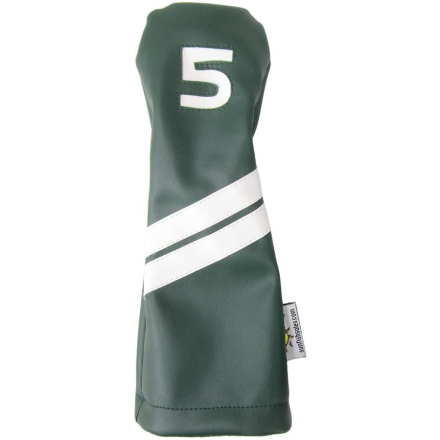Sunfish Leather 5 Wood Fairway Golf Headcover Green with White Stripes｜hal-proshop｜02