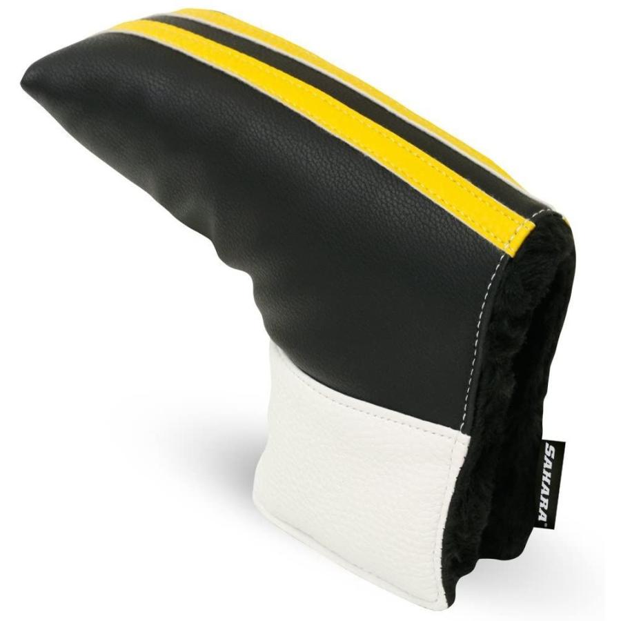 新品本物 Retro Sahara Black/White/Yellow Headcover Putter Golf ヘッドカバー