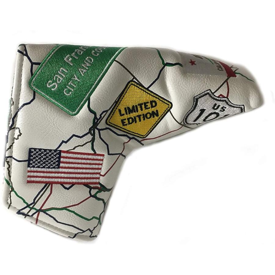 PRG New California Road Map White Magnetic Golf Blade Putter Headcover