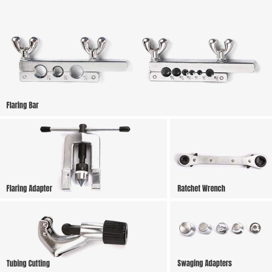 Thorstone 10Pcs Single Flaring Tool, Swaging Tool Kit Include Tubing C