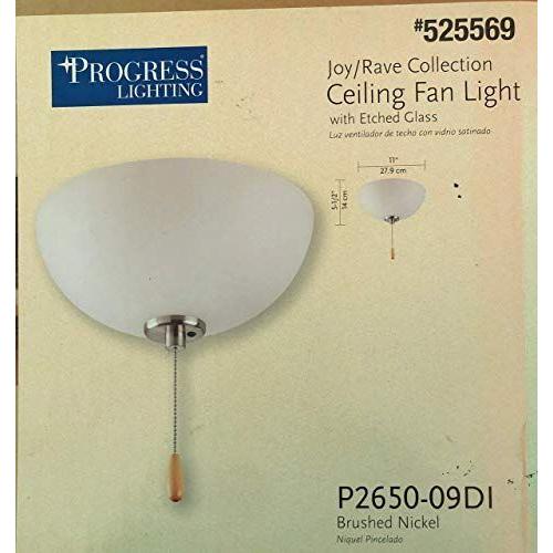 Progress Lighting 3-Light Brushed Nickel Ceiling Fan Light Kit