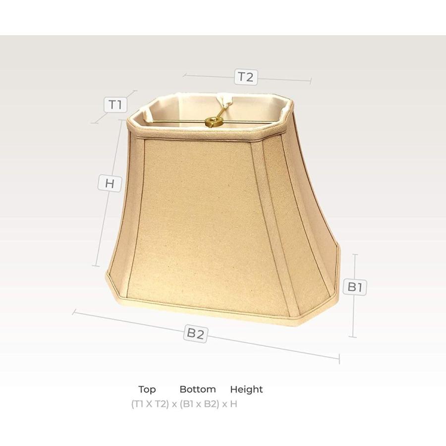 Royal Designs Rectangle Cut Corner Lamp Shade, Linen Beige, (4 x 6) x