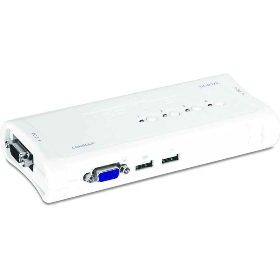 TRENDnet 4-Port USB KVM Switch Kit, VGA and USB Connections, 2048 x 15