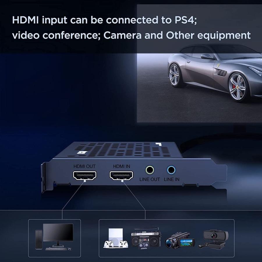 当季大流行 Card, Capture Game MYPIN HDMI f Stream Live & Record 60fps 1080P PCI-E その他周辺機器