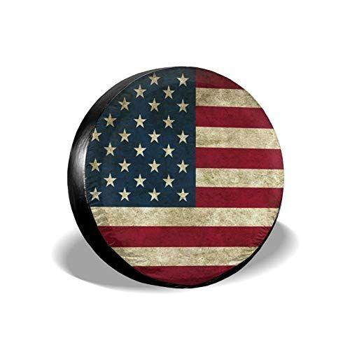 Retro　American　Flag　Dust-Proof　Sun　UV　Cover　Spare　Waterproof　Tire　Whee