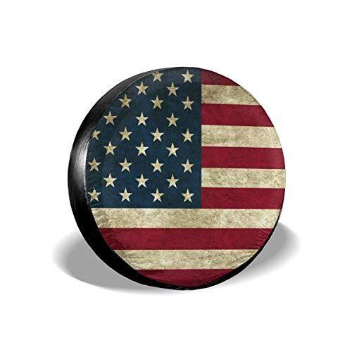 Tire　Cover　American　Reclaimed　Potable　Polyester　Universal　Flag　Sp　Wood