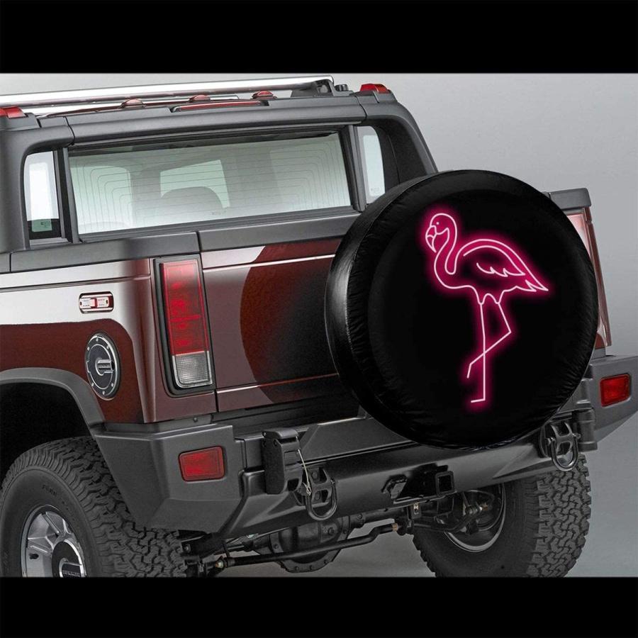 Pink Flamingo Spare Tire Cover Waterproof Dust-Proof UV Sun Wheel Tire