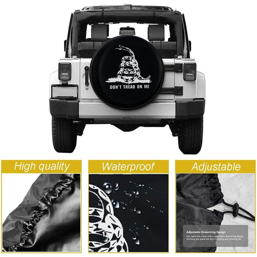 MSGUIDE Don't Tread On Me Spare Wheel Tire Cover Weatherproof Tire Pro