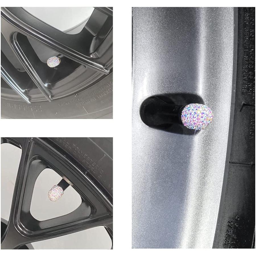 JUSTTOP Pack Handmade Crystal Rhinestone Car Tire Valve Stem Caps, C