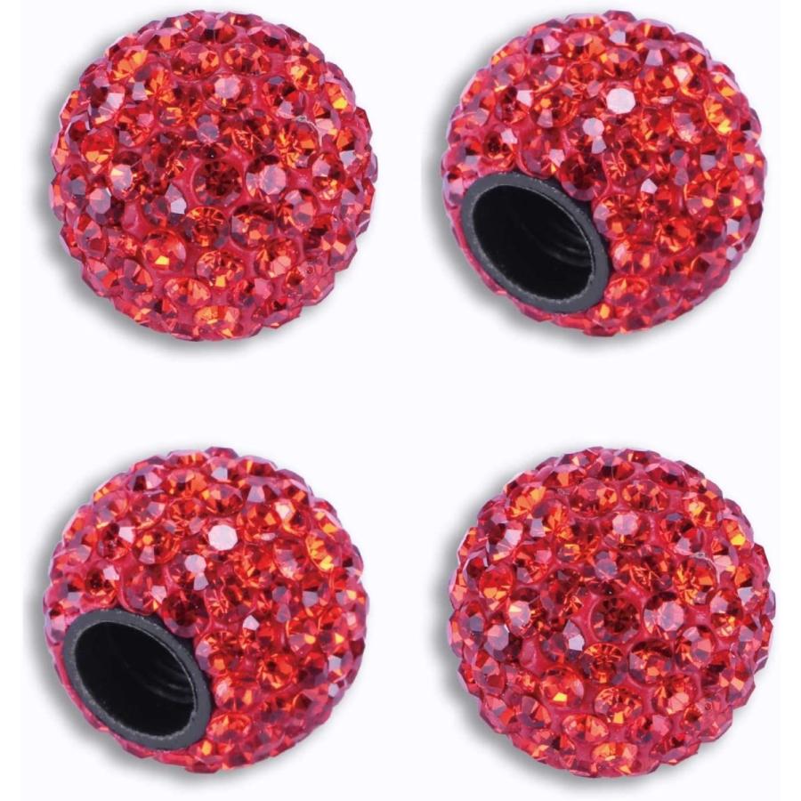 JUSTTOP Car Tire Valve Stem Caps, Pack Handmade Crystal Rhinestone C