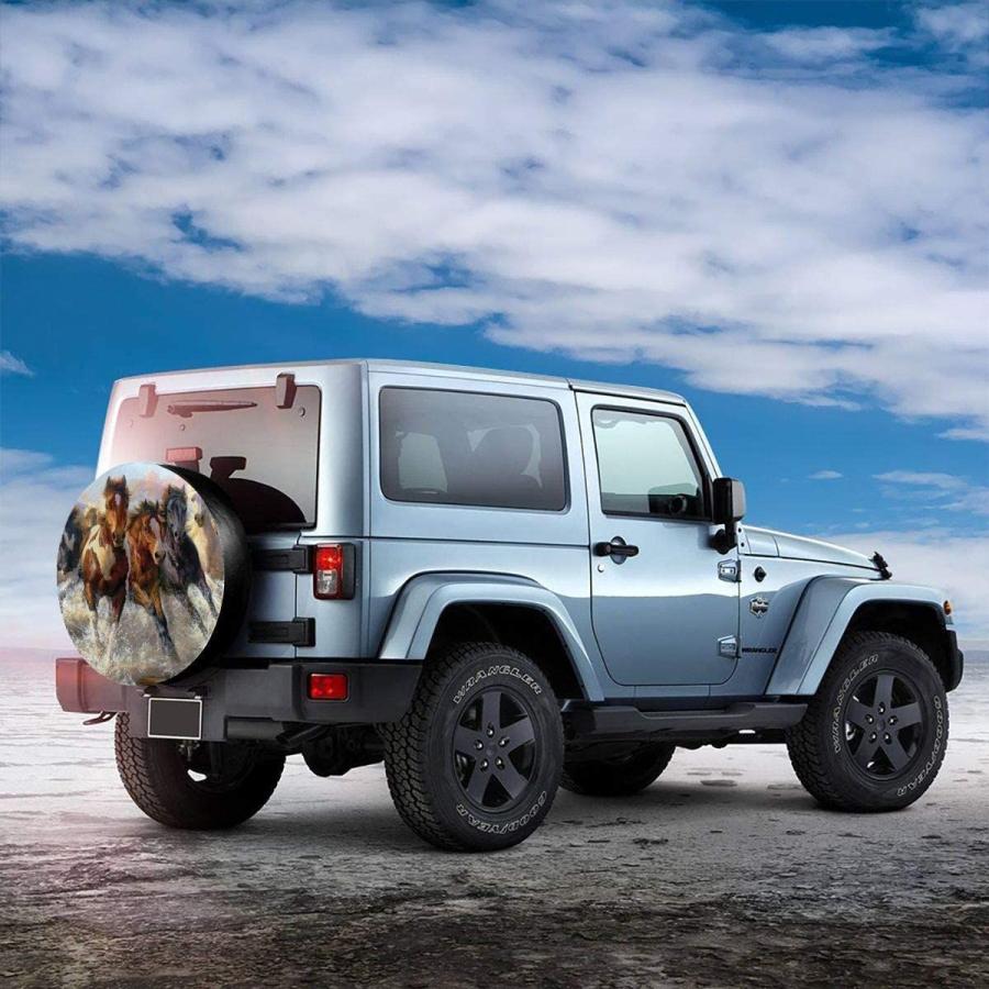 【NEW限定品】Spare Tire Covers Horses Waterproof Dust-Proof Sun Protectors Universa