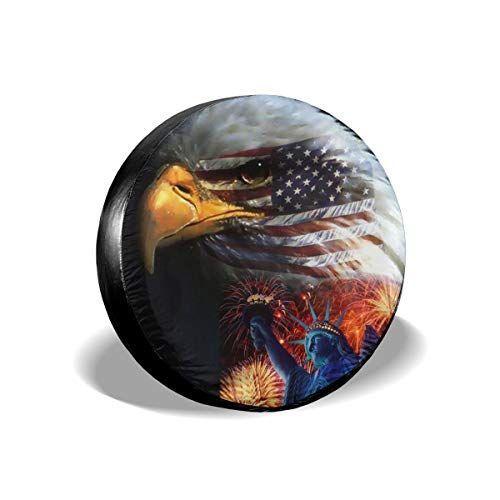 MSGUIDE Spare Tire Covers Eagle American Flag Waterproof Dust-Proof Su