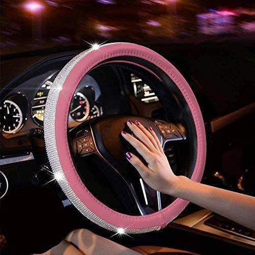 Diamond　Leather　Steering　Wheel　Cover　Bling　with　Crystal　Bling　Rhinesto