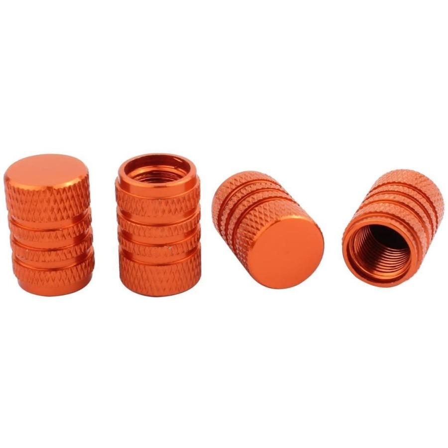 TOMALL Orange Round Style Aluminum Tire Valve Stem Caps for Auto Car M