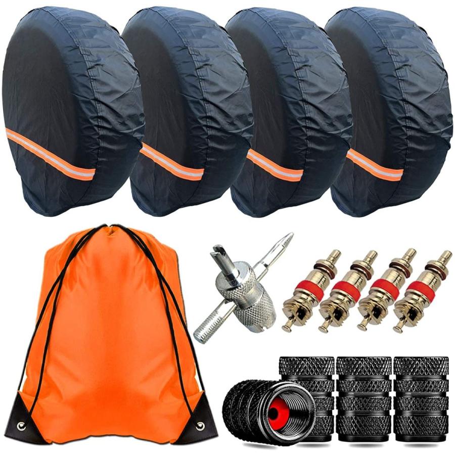 AOOTF　RV　Tire　Set　Tra　RV　for　Covers　Tire　Covers　of　Waterproof　4-　Wheel