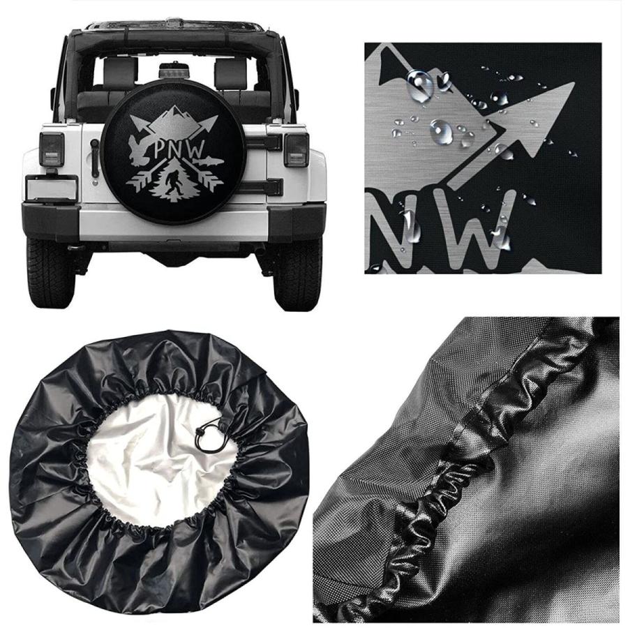 cozipink PNW Eagle Bigfoot Spare Tire Cover Camping Wheel Protectors W