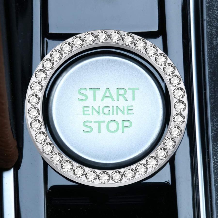 LivTee　PCS　Crystal　Rhinestone　Stop　Engine　Decoration　Car　Start　Ring,