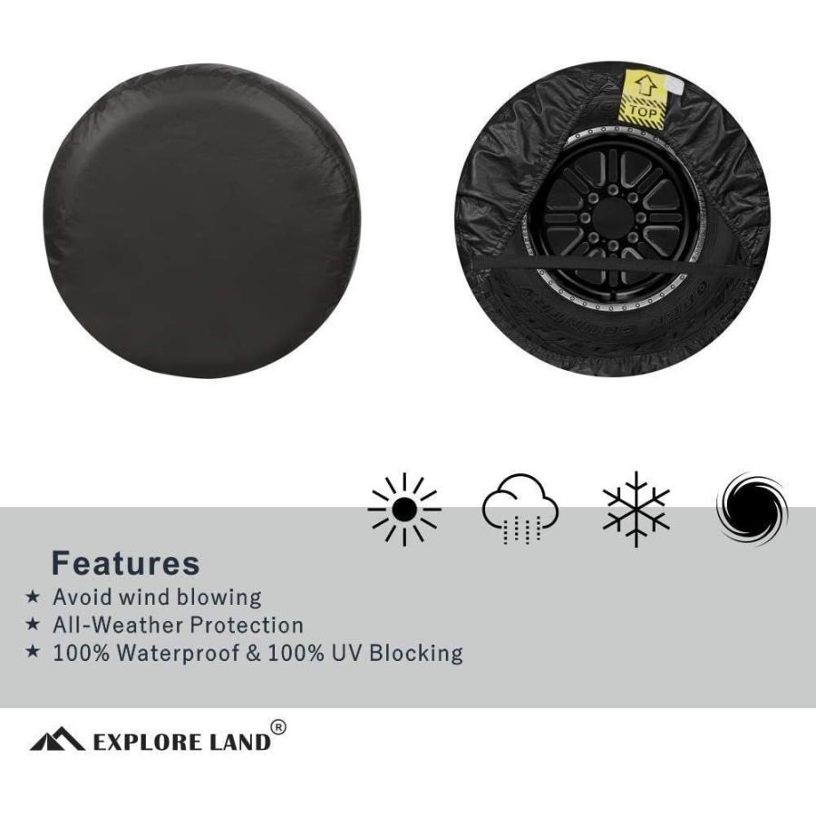 Explore　Land　Spare　Tire　Entire　30-33　Cover　Fits　inch　Wheel　size　Blac