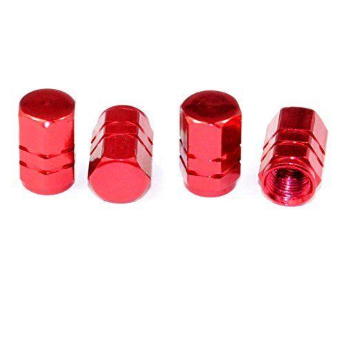 Cutequeen Red Tire Air Valve Caps Fit All Schrader Valve(Pack of 4)