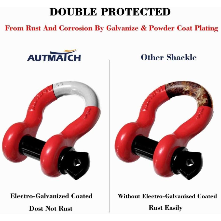 AUTMATCH　Shackles　4"　Break　Shackle　41,887Ibs　Pack)　(2　Ring　D　Strengt