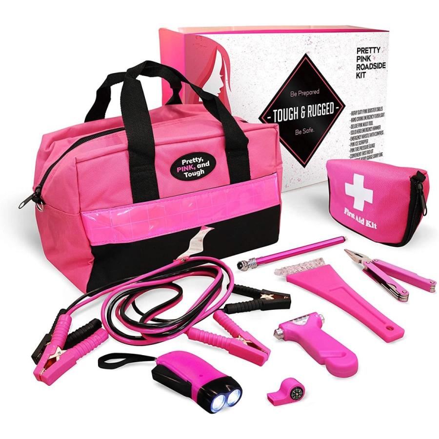 Gears Out Pretty Pink Roadside Kit Pink Emergency kit for Teen Girls