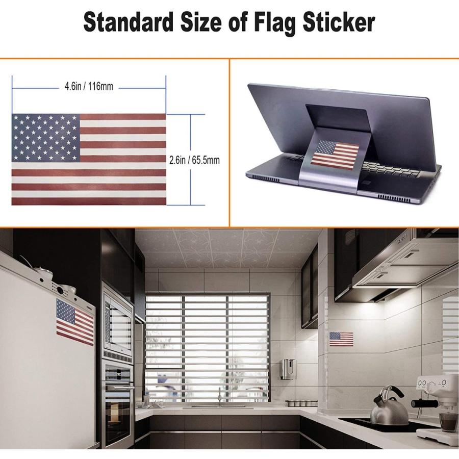 Aootf American Flag Decals Metal- USA Patriotic Black White Aluminum S - 1