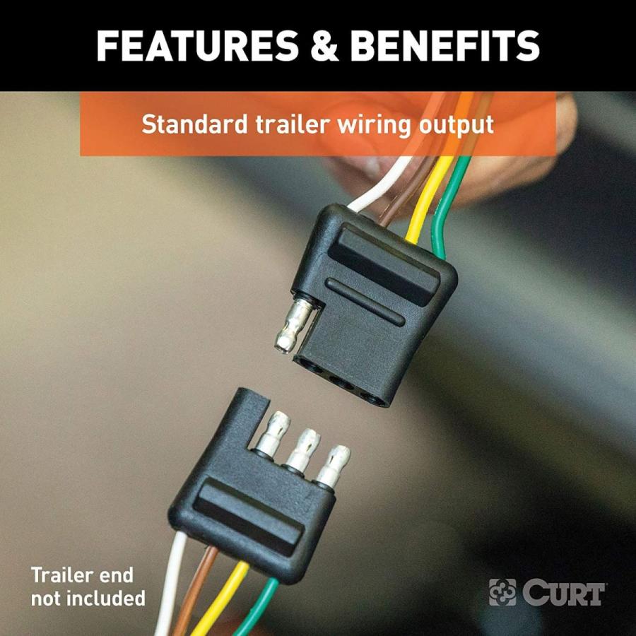 CURT　55451　Vehicle-Side　Wiring　Custom　Harness,　4-Pin　Fits　Trailer　Sele