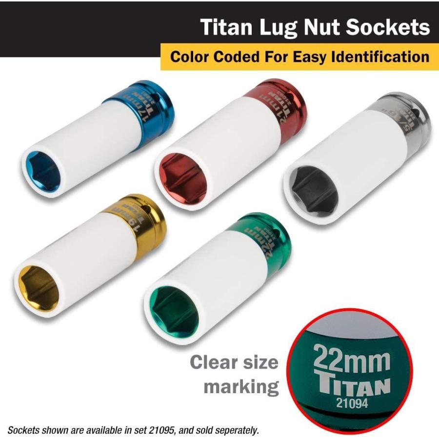 Titan　21094　2-Inch　Drive　Sock　Lug　Impact　Deep　Non-marring　22mm　Nut　x