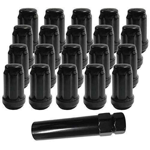NPAUTO Wheel Lug Nuts x 20 Black, Replacement for Ford Mustang, F-