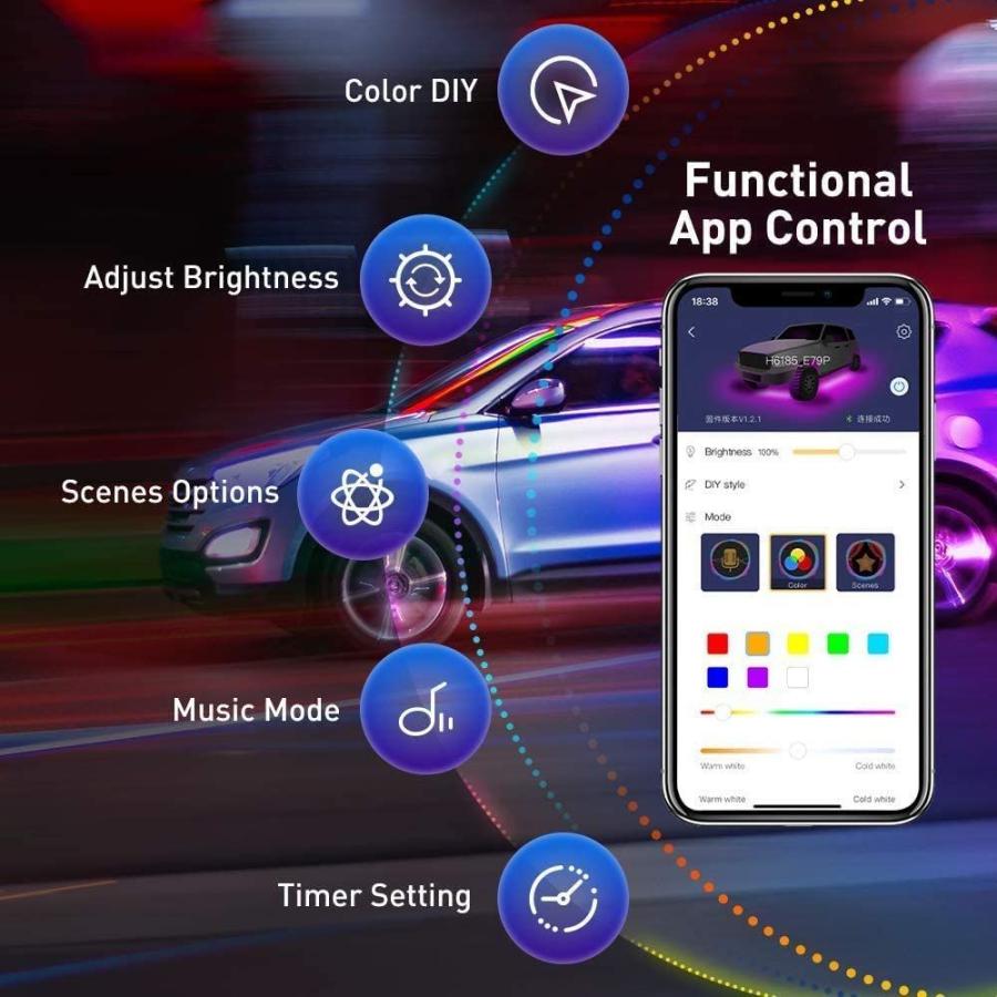 Govee Exterior Car Lights with App Control, Lines Design Under LED L
