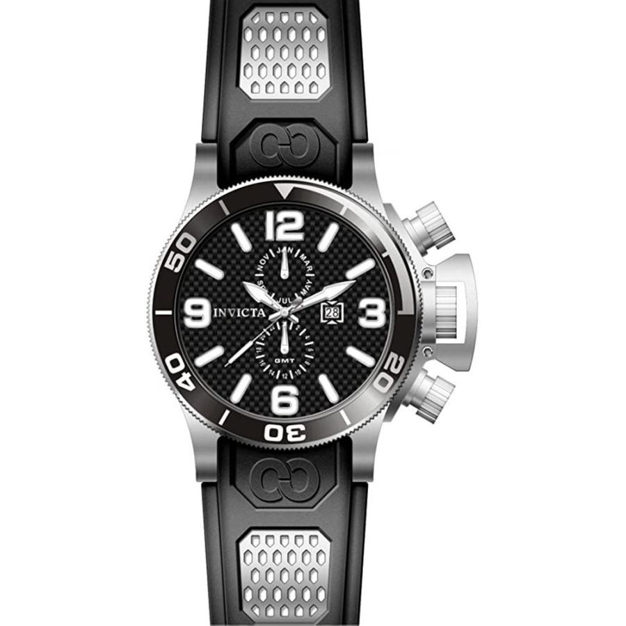 Invicta 80204 Men's Corduba Black Carbon Fiber Dial Black Rubber