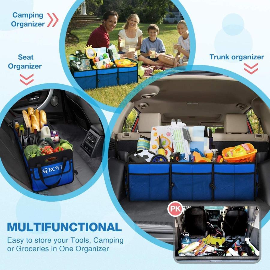 Cargo Storage，BOVN Collapsible Car Trunk Organizer with Toolbar