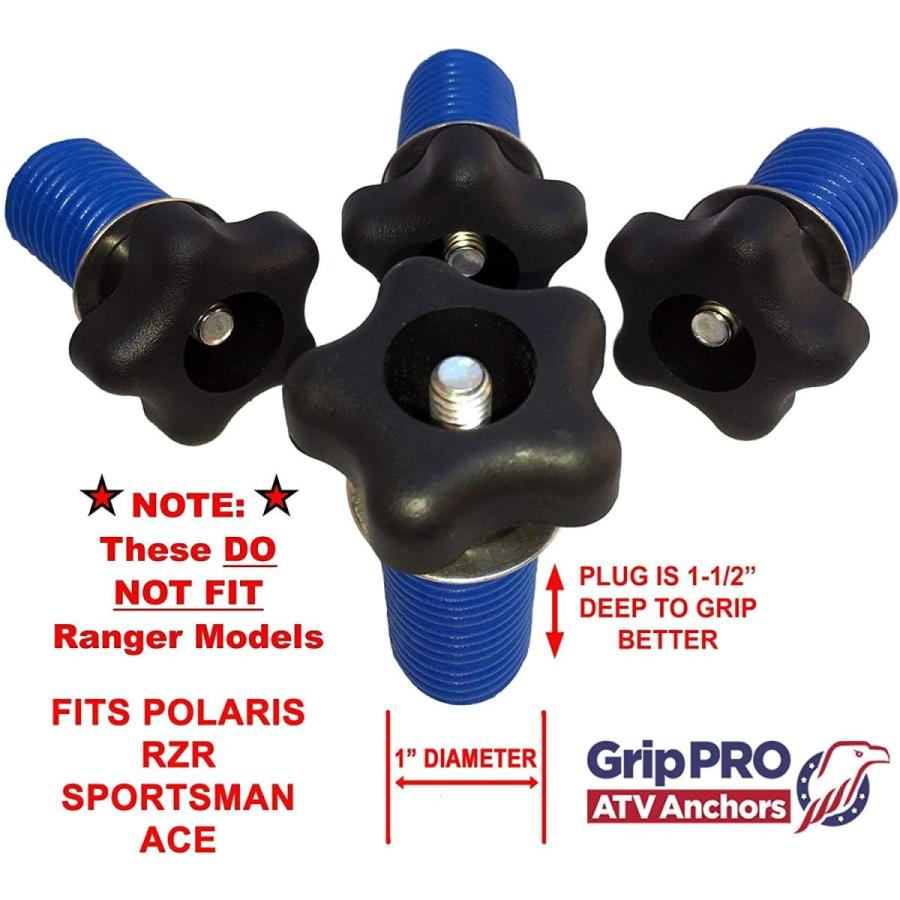 GripPRO ATV Anchors to Fit Polaris Lock & Ride Bundle: Set of 4