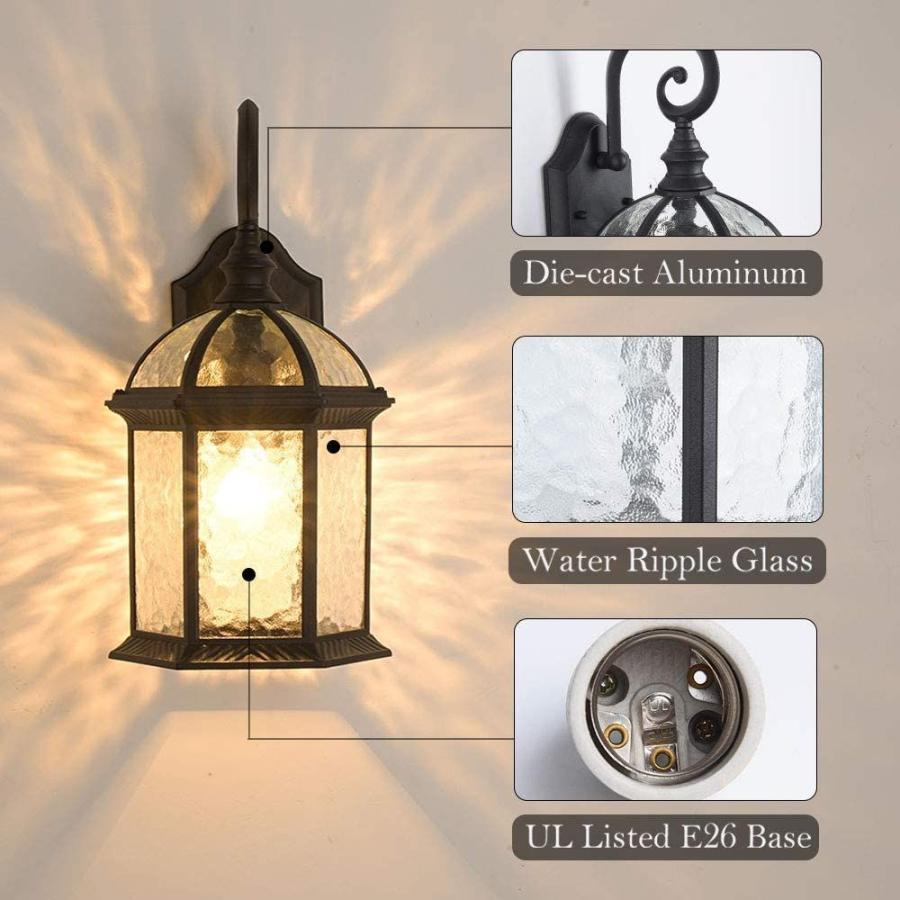 LONEDRUID Outdoor Wall Light Fixtures Black 15.35