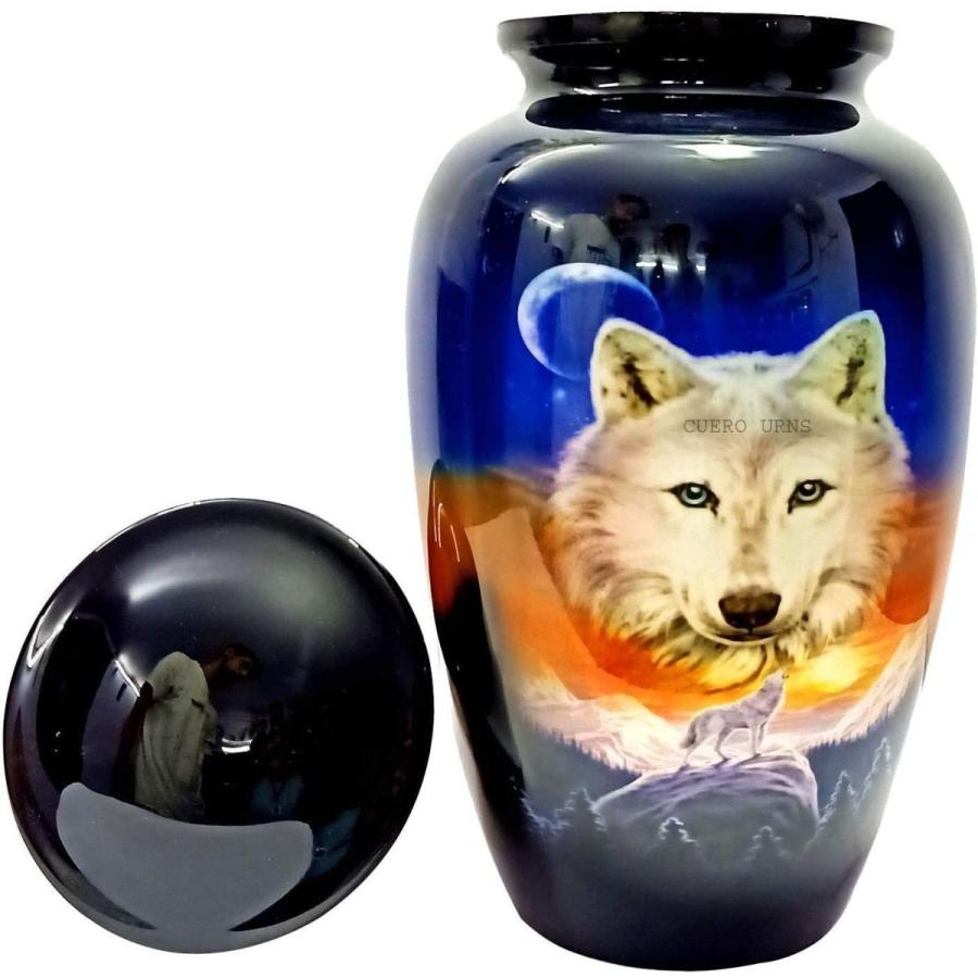 hlc URNS Lovely Wolf Blue Cremation Urn for Human Ashes Adult Funera
