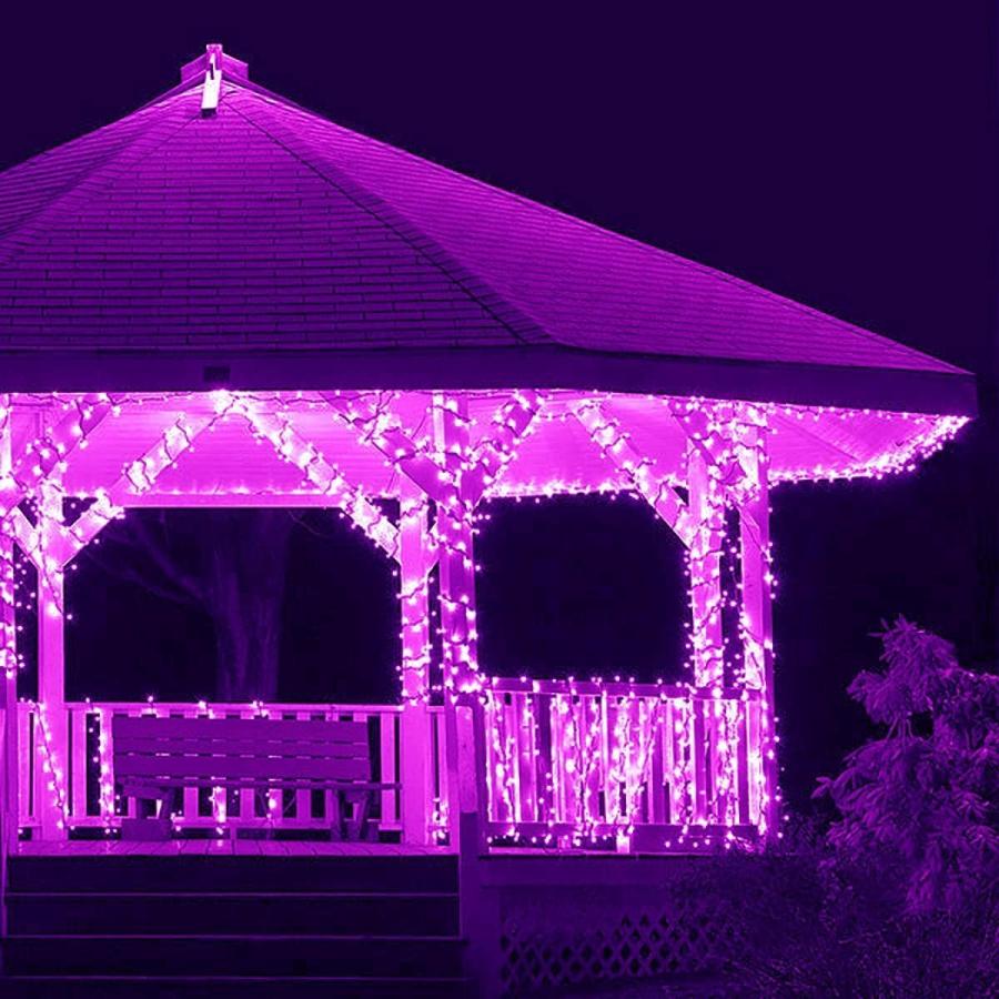 kemooie 300 LED Outdoor Fairy String Lights, Purple Led, 98.4 FT 8 Lig