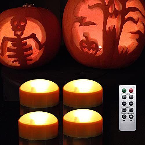 大量入荷 Operated Battery Lights Pumpkin Halloween Pack 4 Flameless Lights LED その他おもちゃ