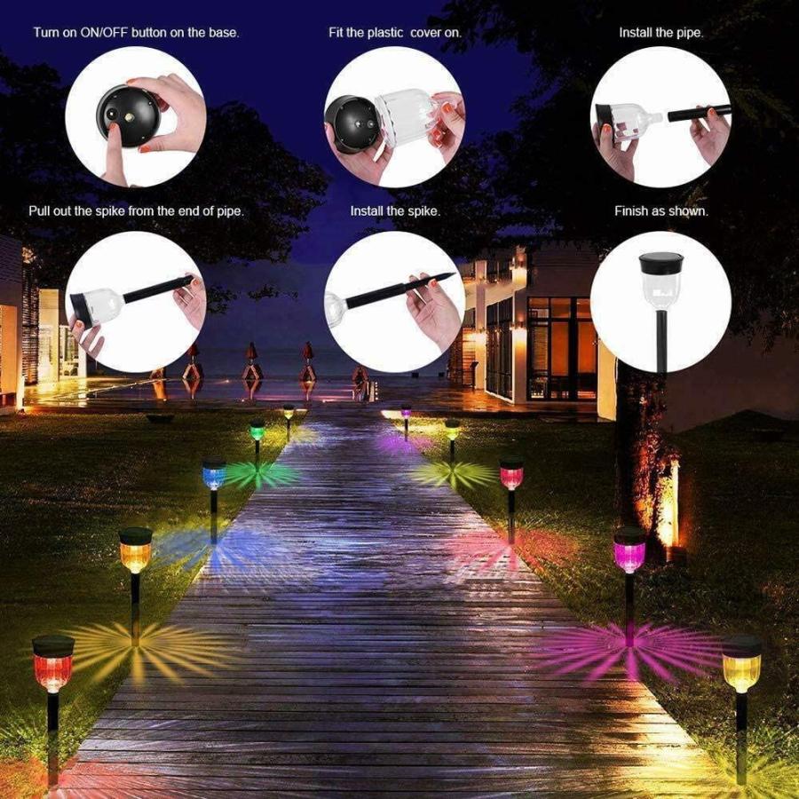 Solar Pathway Lights， YoungPower LED Solar Lights Outdoor Color Changi Solar Pathway Lights， YoungPower LED Lights Outdoor Color