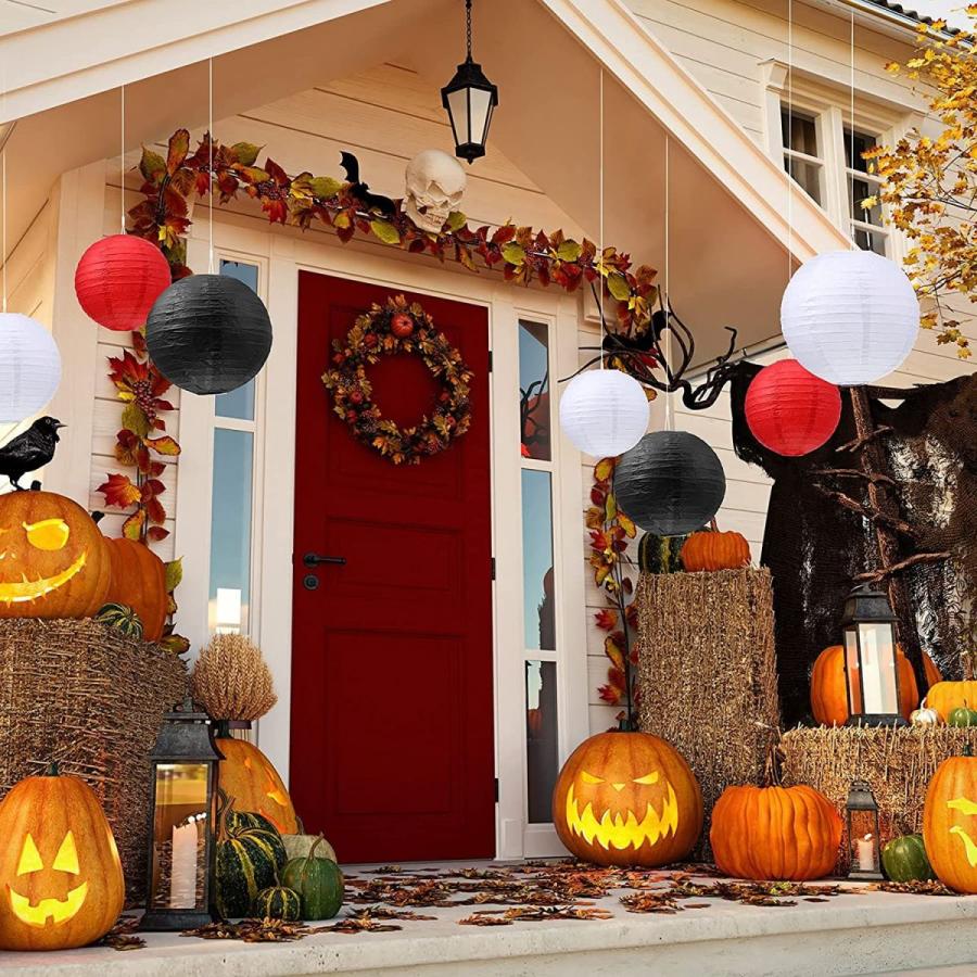 18 Piece Round Chinese Paper Lantern with Clear Nylon Thread， Aluminum Piece Round Chinese Paper Lantern with Clear Nylon Thread， Aluminum