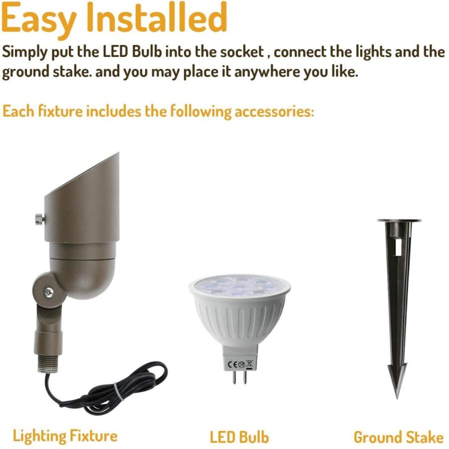 Lumina 4W LED Landscape Lights Cast-Aluminum Waterproof Outdoor Low Vo