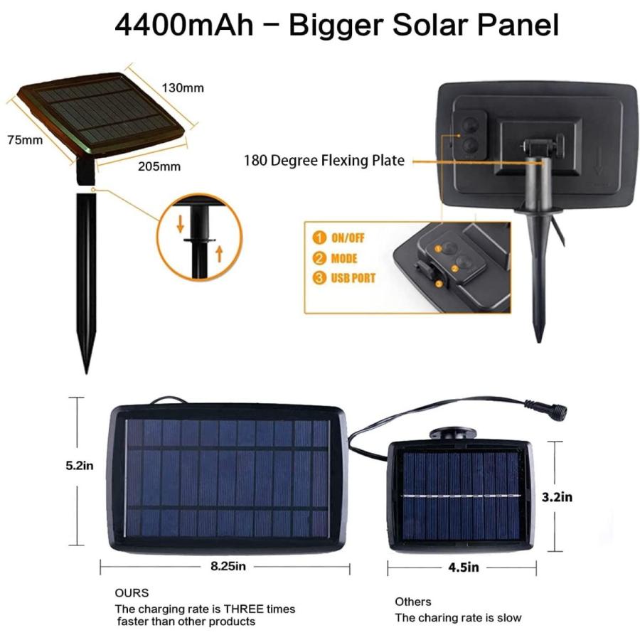 VAVOFO String Lights Solar Powered Outdoor， Shatterproof Material， IP6