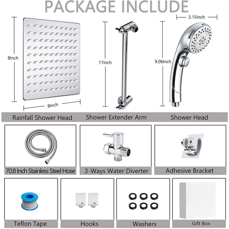 LOHNER Shower Heads with Handheld,ON/OFF Switch,87 Inch Hose,Luxurious