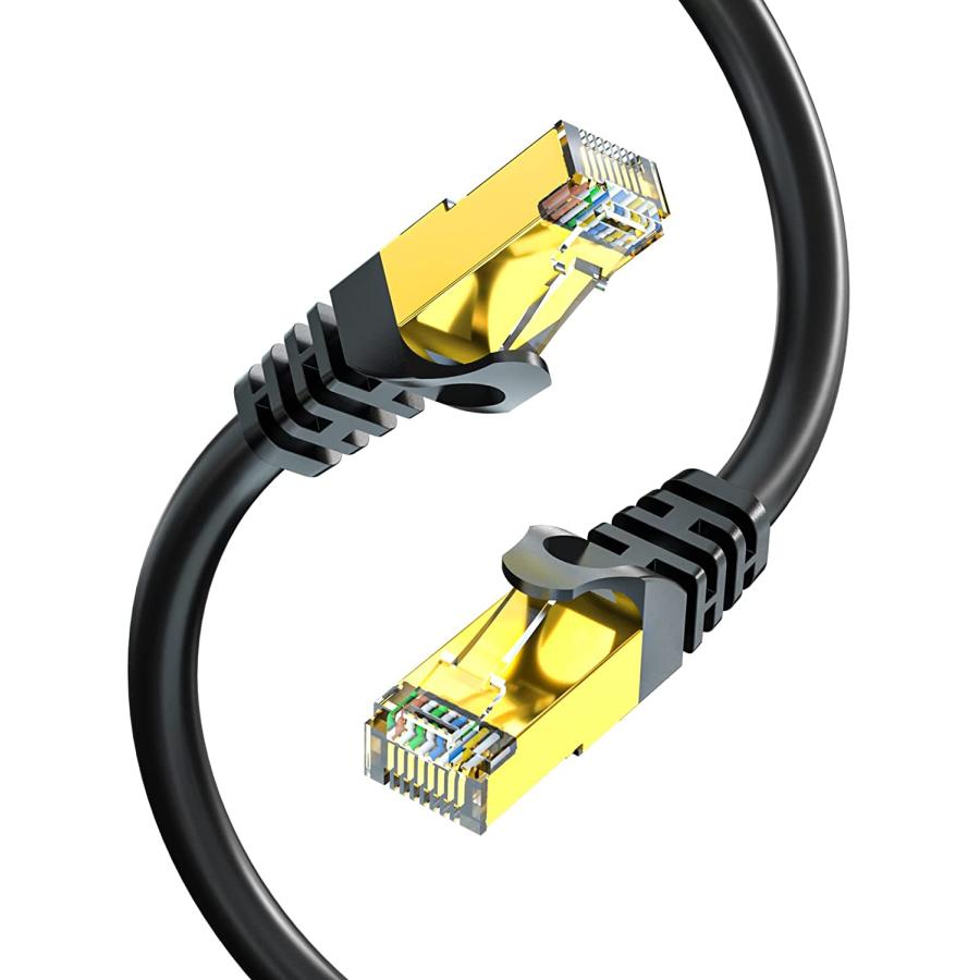 Cat7 Cable 100ft, BIFALE Cat7 Outdoor Cable Triple Shielding