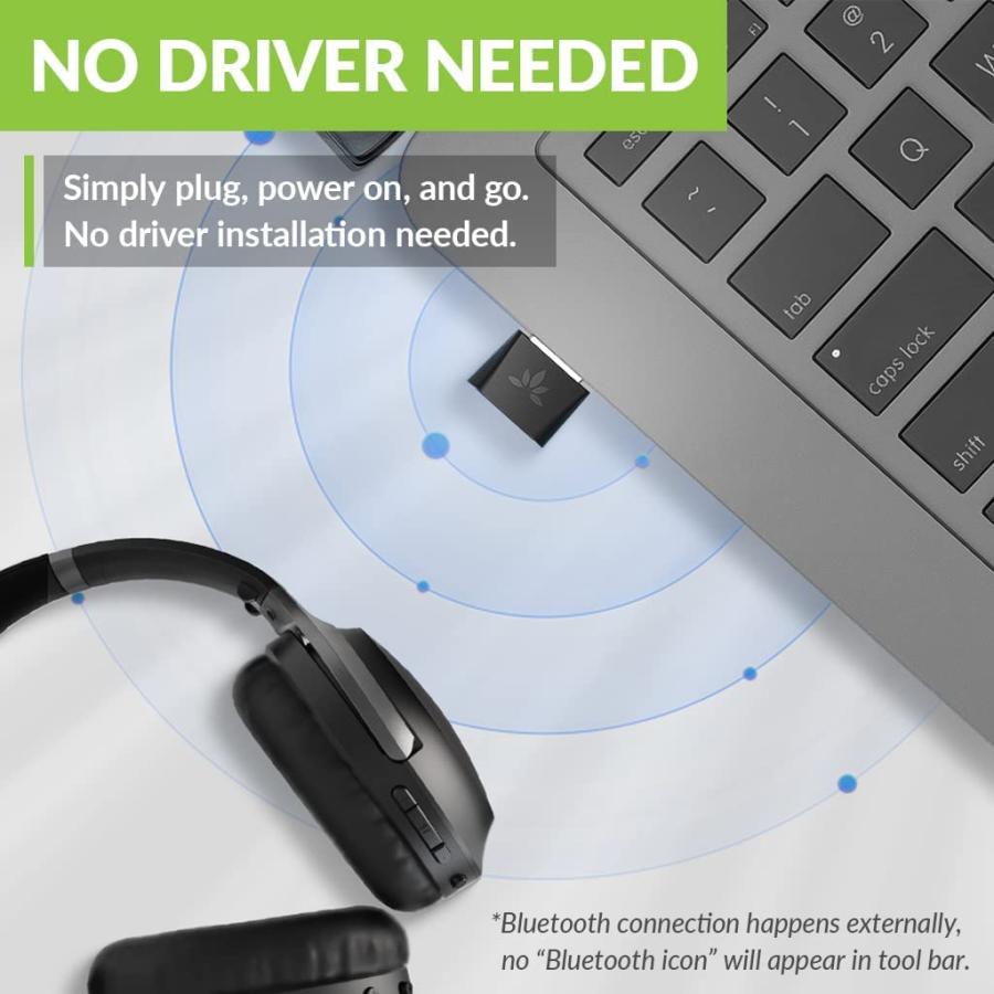 Avantree DG80 USB Bluetooth Audio Adapter for Connecting Headphones to