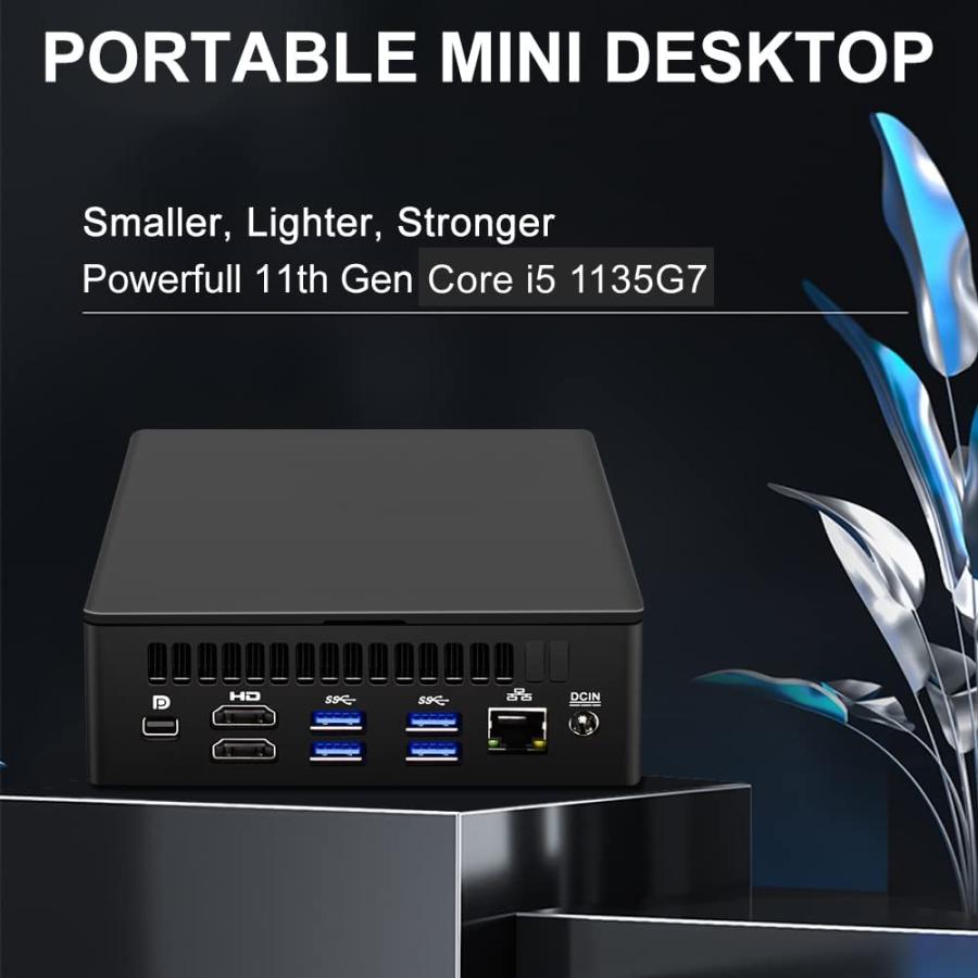EGSMTPC Fast Mini PC for Work 8GB DDR4 512GB M.2 PCle SSD Processor i5