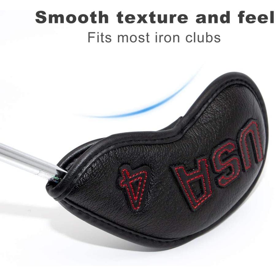 barudan golf Patriotic Black USA Golf Club Covers Set Iron Head Covers