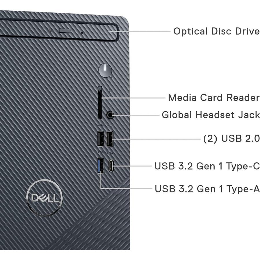Dell Newest Inspiron Mini Tower Desktop, 12th Intel Hexa-Core i5-12400, NVI