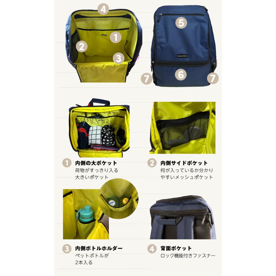 リュック バックパックベーシック 大容量 レディース おしゃれ 軽量 マザーズバッグ ハンナフラ Hanna Hula | Hanna Hula | 04